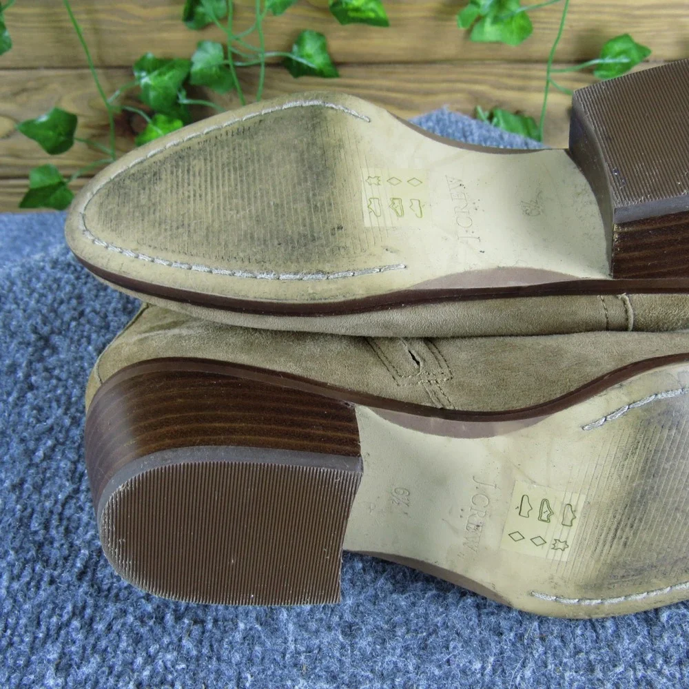 J.‎ Crew Women 6.5 Tan Suede Leather Ankle Boots Zip Casual Stylish